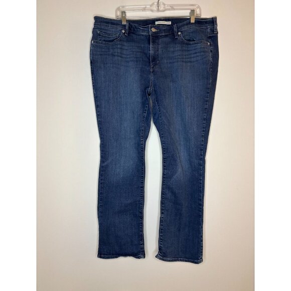 LEVI'S Classic Straight Jeans Womens 20W Denim 5-Pocket Blue Stretch Plus - Picture 5 of 8